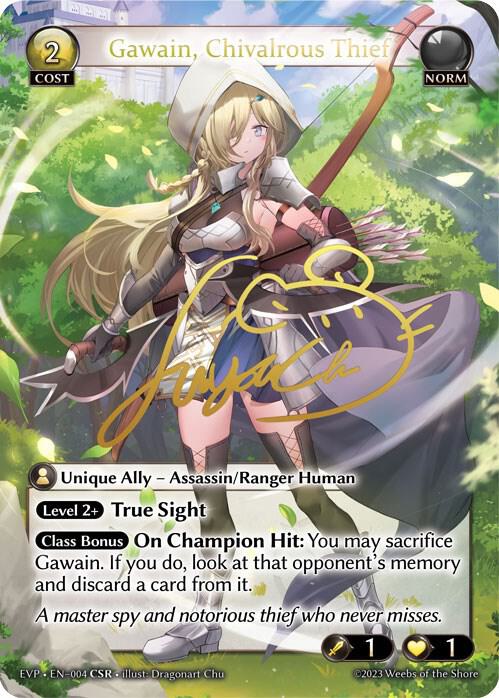 Gawain, Chivalrous Thief (CSR) - Promotional Cards - Grand Archive