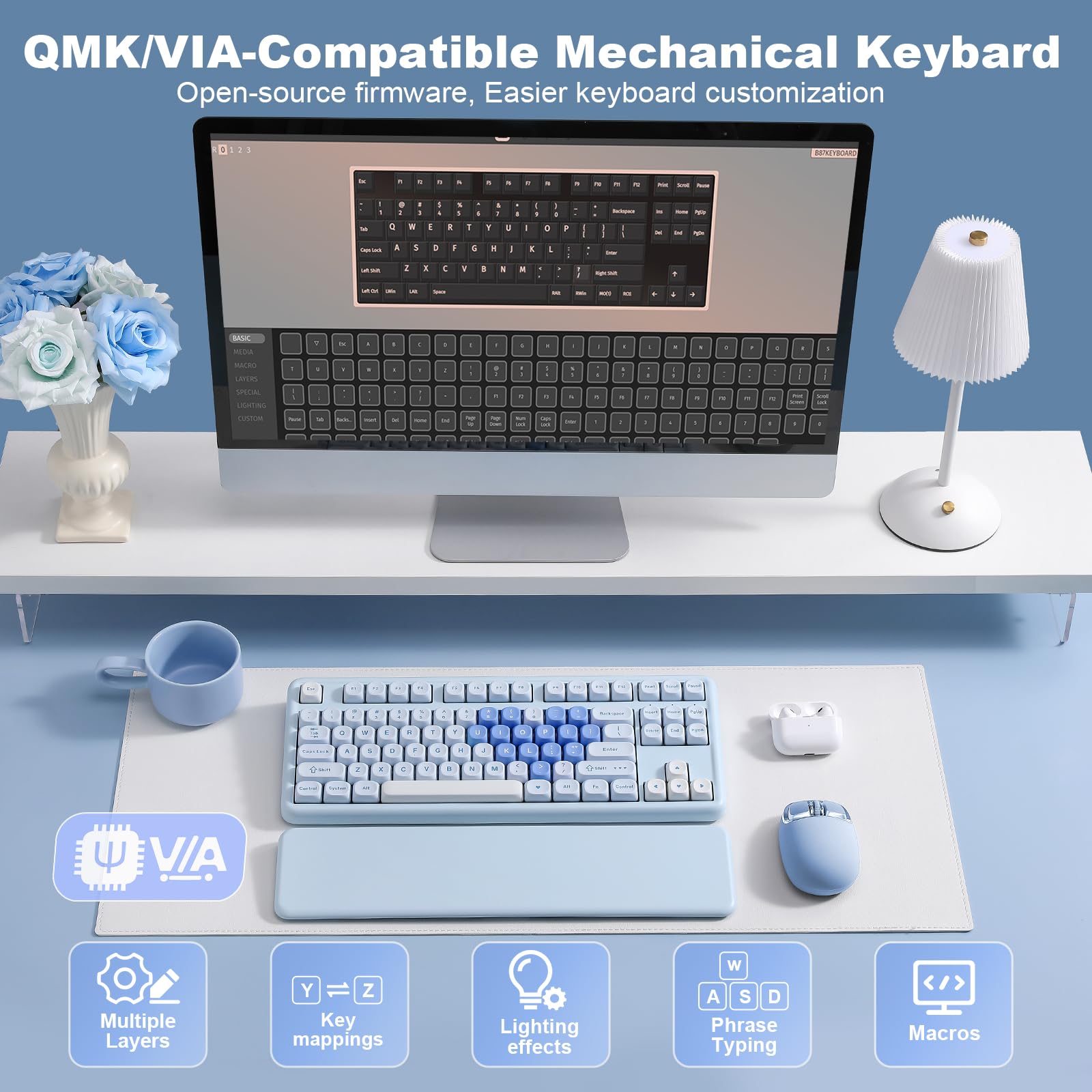 Amazon | YUNZII B87 ワイヤレスメカニカルキーボード ゲーミング